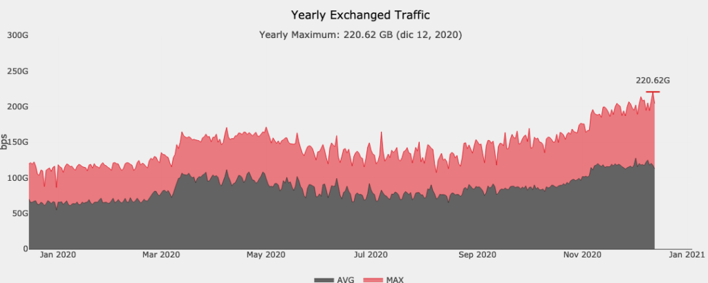 TOP-IX yearly traffic overwiev